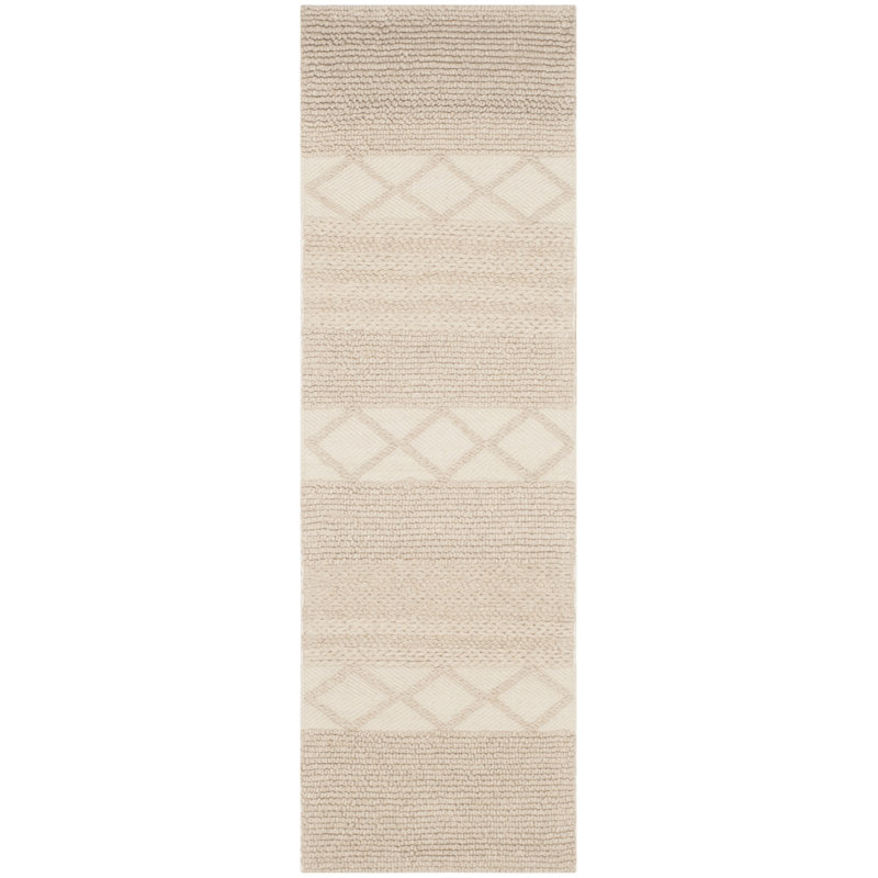 Tapis en laine et coton à motif géométrique tissé à la main Tulane Natura, Tapis de couloir 2 pi 3 po x 6 pi