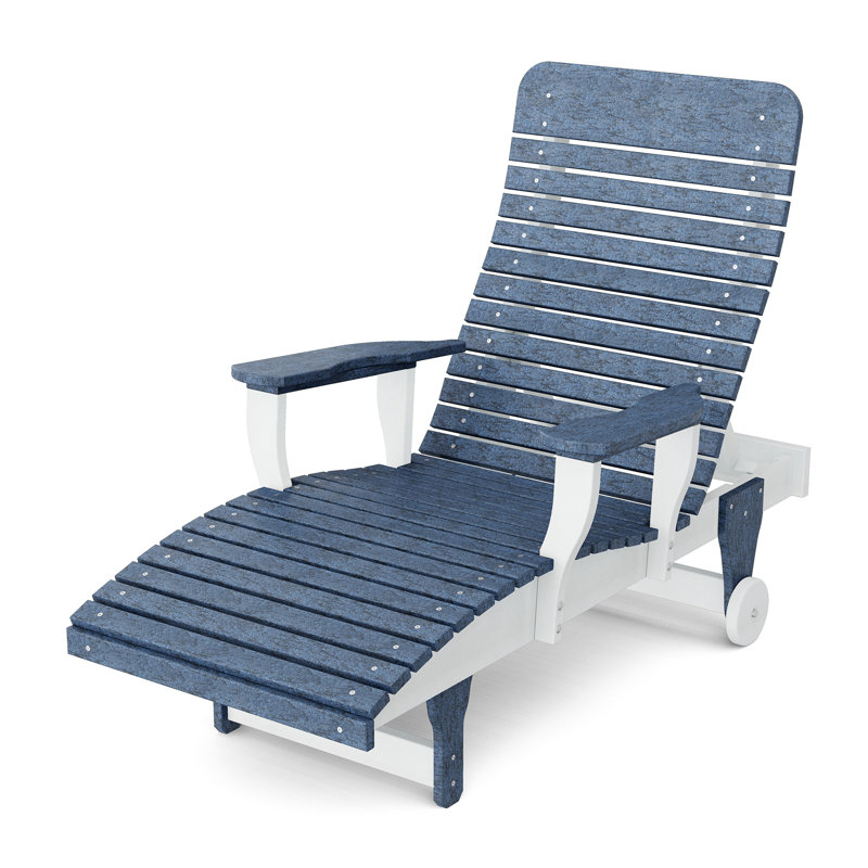 Chaise longue inclinable Signature, Bleu patriote / blanc