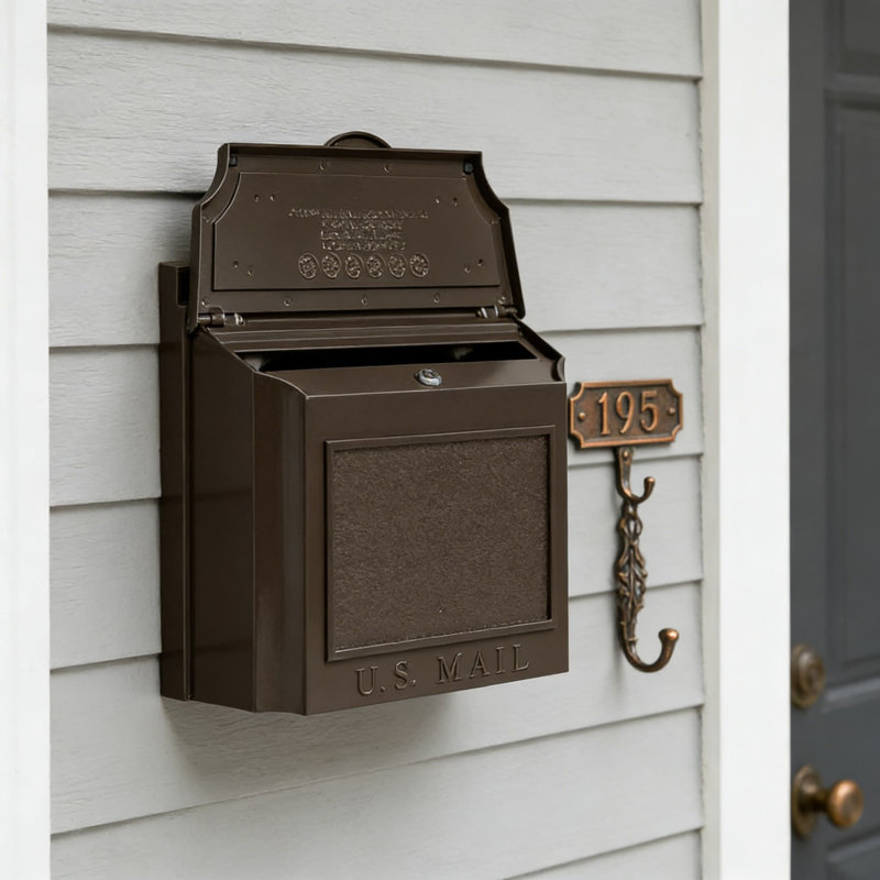 Boîte aux lettres murale verrouillable avec revêtement Alumi-Shield - très grande capacité pour les magazines et le courrier surdimensionné - Approuvé par Postmaster