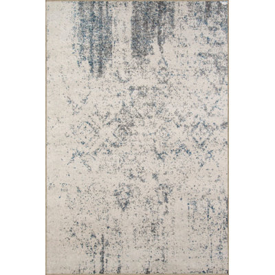 Soft Patterned Geometric Themed Decorative Washable Rug