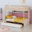 Lit superposé de style château avec 2 tiroirs, tablette et DEL-97450666-97450665