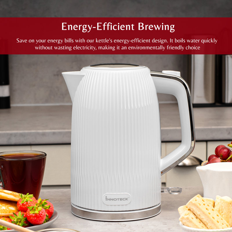 Innoteck Kitchen Pro 1.7L Electric Kettle with 3000W Fast Boil Function, White