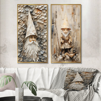 Fantasy Fairy Dwarfs Portrait - Gnome Canvas Art Print Set Of 2