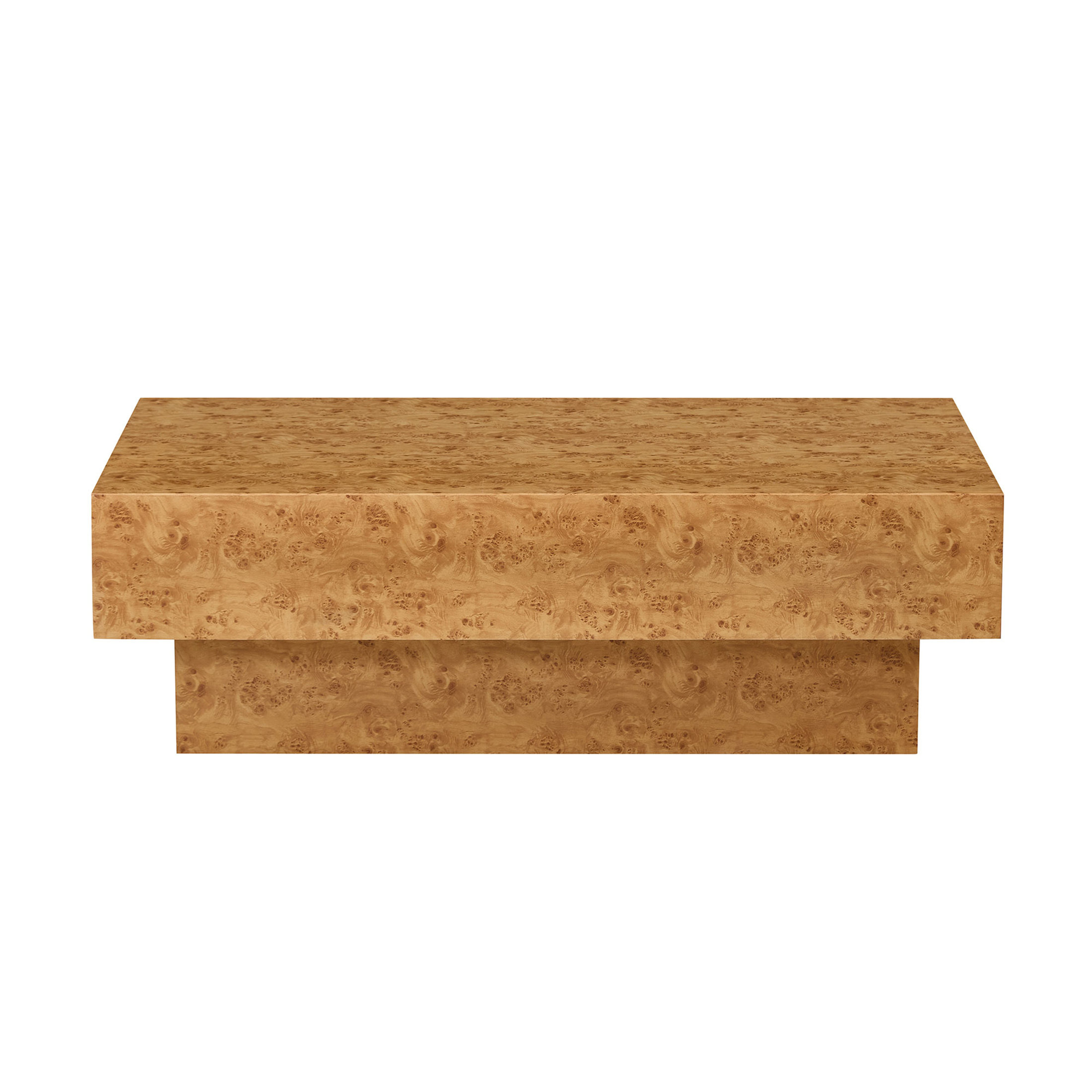 Corrigan Studio® 43.31 Inch Burl Wood Pattern Coffee Table,Rectangle ...