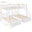 Lit superposé double au-dessus de simple et simple, lit superposé triple en bois avec tiroirs et garde-corps-2100861249