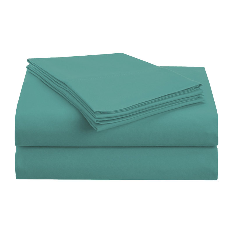 Brushed Microfiber Breathable Wrinkle Resistant Sateen Sheet Set, Twin Sheet Set + 1 Fitted Sheet + 1 Pillowcase, Teal