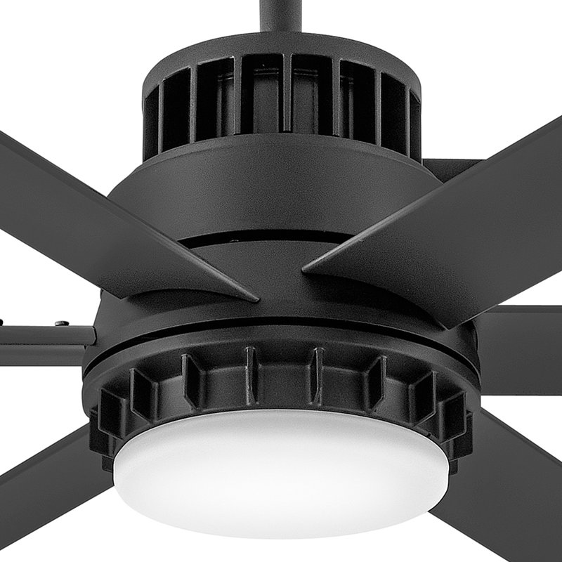 Draftsman 72-in Indoor/Outdoor Smart Ceiling Fan with Integrated LED + Remote, Matte Black
