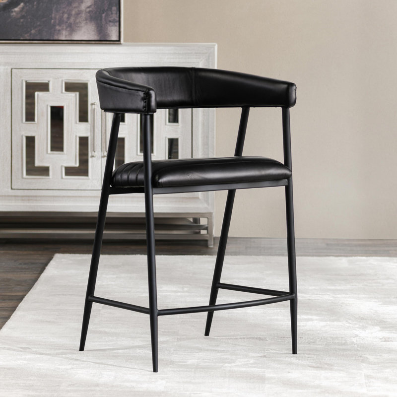 Tabouret de comptoir en cuir Preston