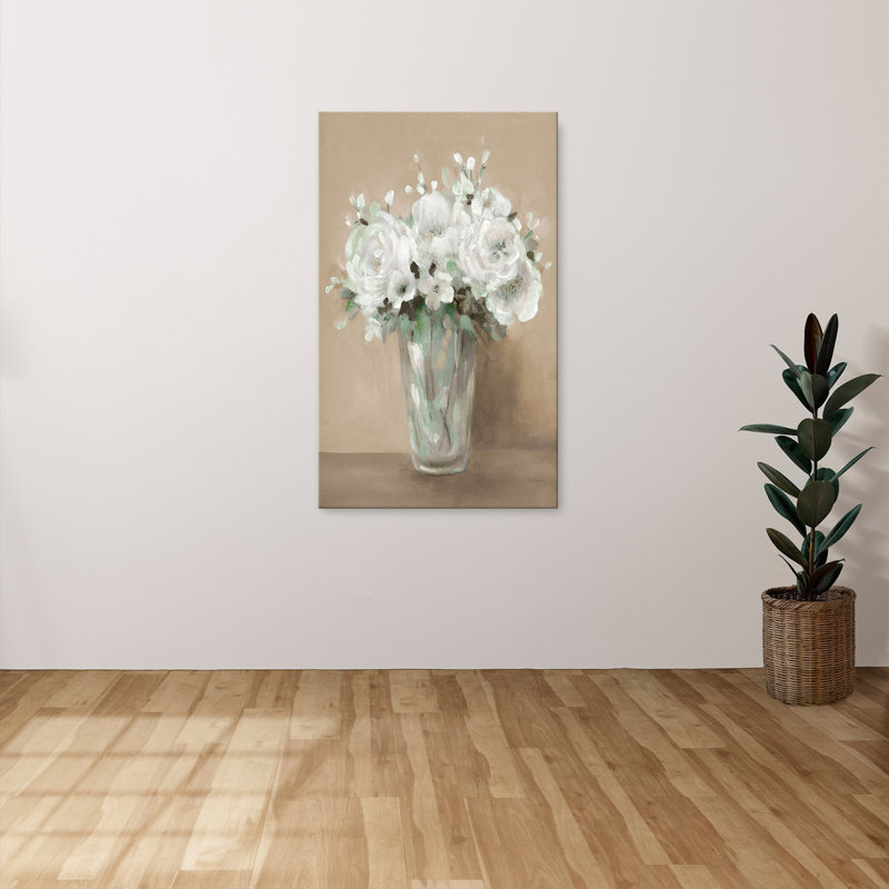 "White Blooms" par Carol Robinson, reproduction sur toile, H 18 po x l 30 po x P 1 po