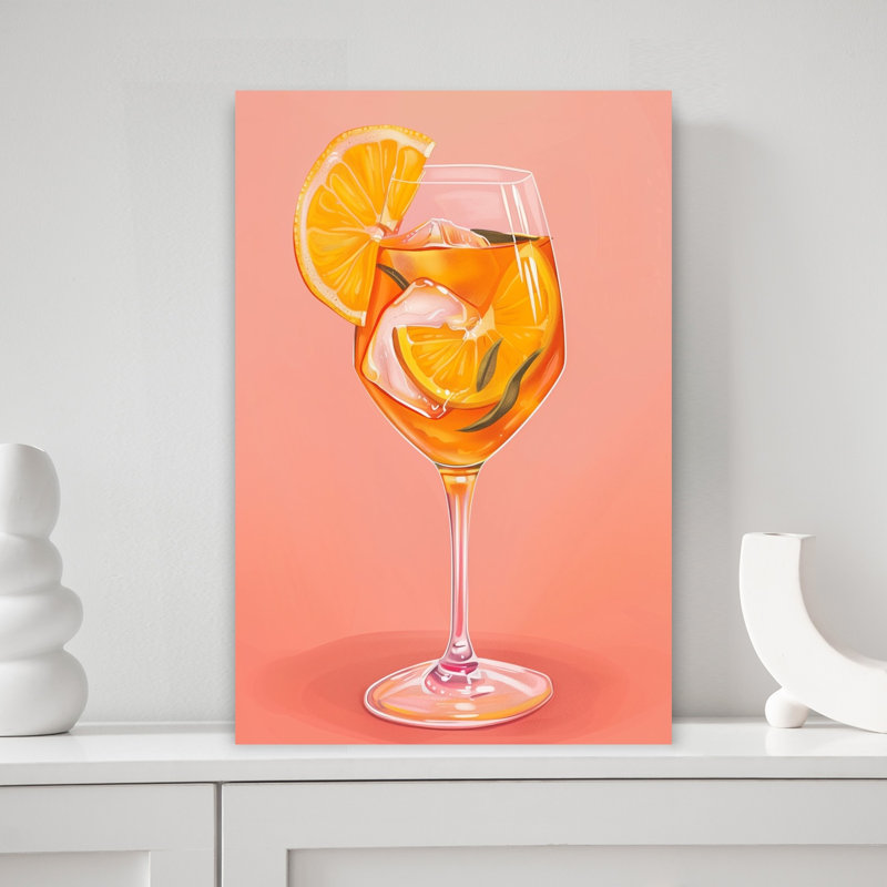 Orange Summer Spritz Classic Retro Vintage Coastal Fruit Wall Art, 18" H x 12" W