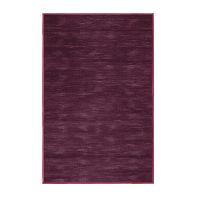 Machine Washable Solid Red Area Rug