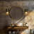 1-Light Black & Gold Wall Sconce with Clear Glass for Kitchen & Bedroom