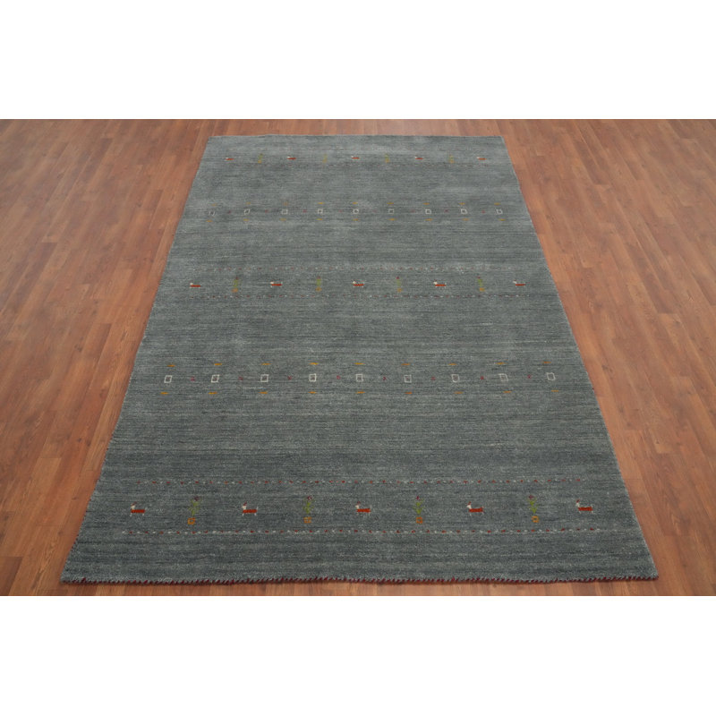 Tapis tribal fabriqué à la main de style Gabbeh 6 x 9