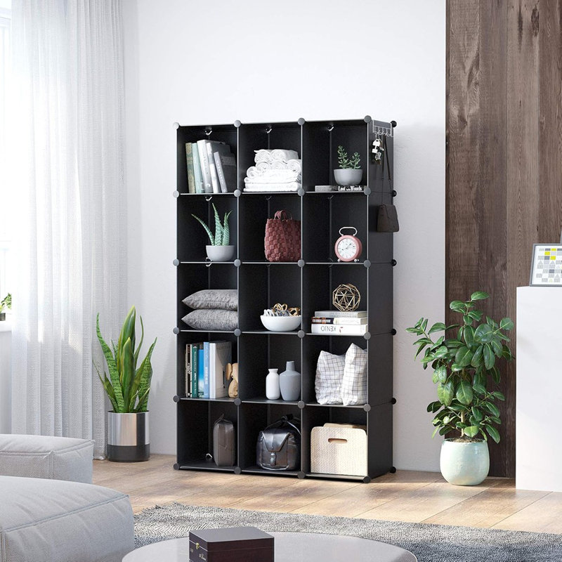 Organisateur de rangement cubique, étagères à 16 cubes, s ...