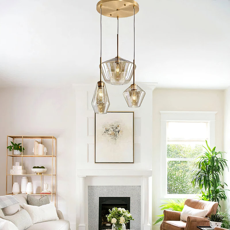 Macklyn 3 - Light Modern Pendant Light With Glass Shades