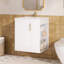 Armoire de salle de bain murale moderne avec armoire latérale, armoire de salle de bain avec porte à fermeture douce, meuble-lavabo moderne avec lavabo