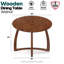  Table de salle à manger ronde de 36 po pour 2 ou 4 personnes, en bois d'hévéa, de style Mid-Century avec pieds croisés Alma, peu encombrante, résistante à l'eau et polyvalente, facile à installer, noyer-55533625