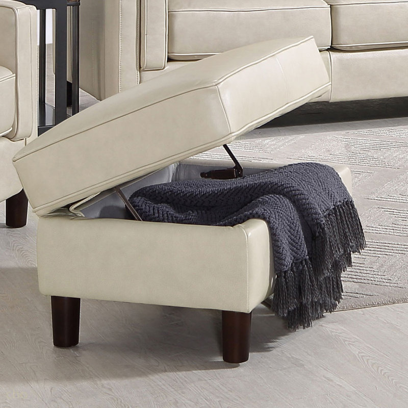 Repose-pieds en cuir avec rangement Bella