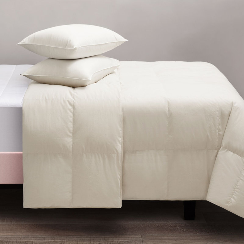 Prime Feather Down Blend Unbleached Cotton Comforter, King