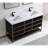 72" Double Vanity With Golden Brush Stainless Steel Frame And Tricorn Black Finish With 2' Thick Natual Stone Top-649238656-649238662-664099976
