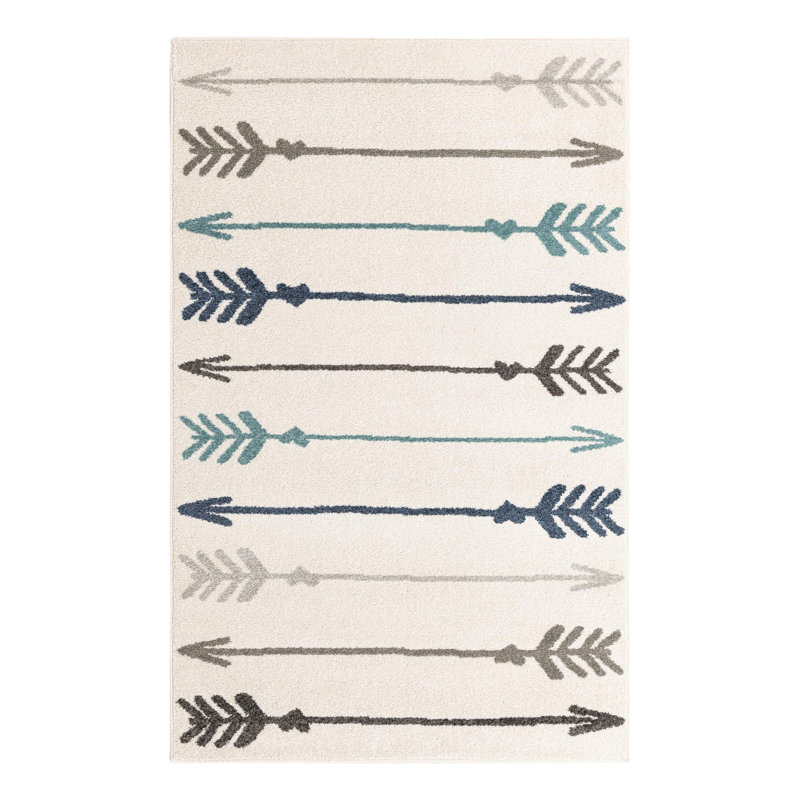 Dryer Geometric Indoor Rug, Rectangle 5'3" x 8'