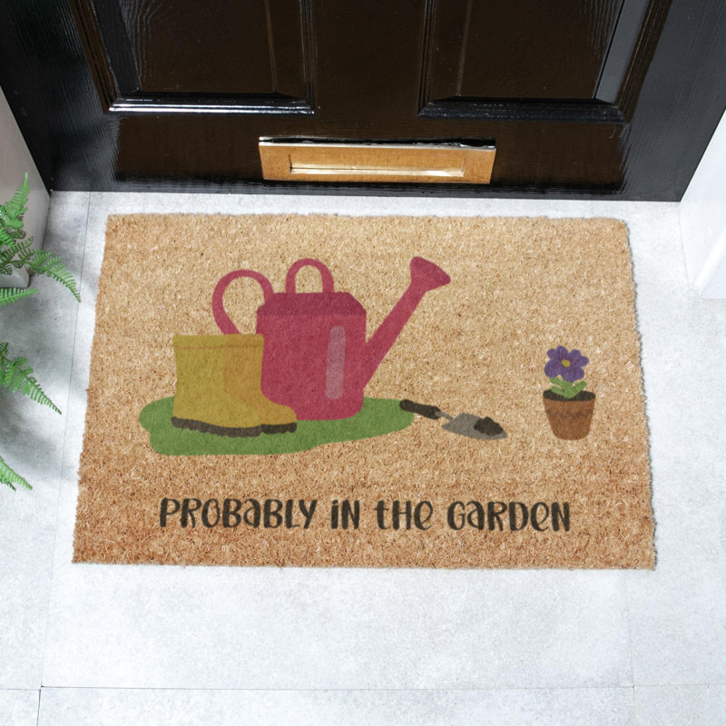 Lammers Non-Slip Floral Doormat, 40cm W x 60cm L