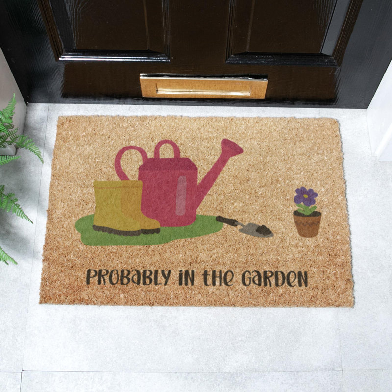 Lammers Non-Slip Floral Outdoor Doormat, 40cm W x 60cm L