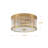 2-light Gold Glass Drum Flush Mount