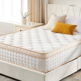10 Inch Mattress, Medium Firm Hybrid Mattress with Gel Memory Foam & Pocketed Coils