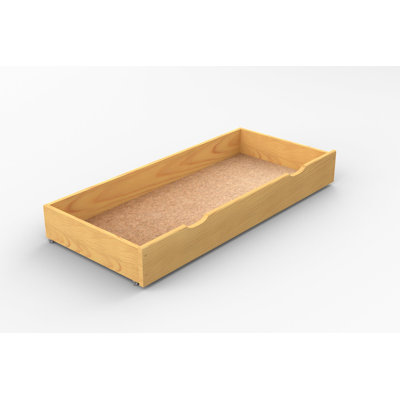 Nodax Premium Underbed Solid Wooden Drawer With Pull/Push Grooves And Castors For Easy Underbed Storage