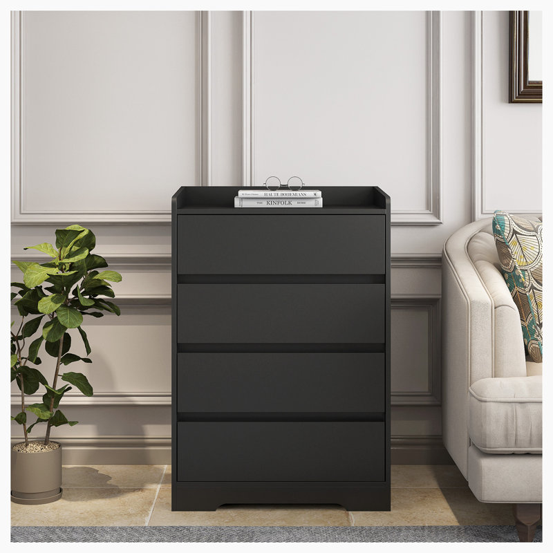 4 - Drawer Dresser, Black