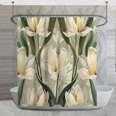 Rideau de douche Lilies - Décoration de salle de bain fleurs