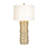 Resin 29" Stacking Rings Table Lamp, Champagne, Made with Resin and Linen - 15" x 15" x 29"