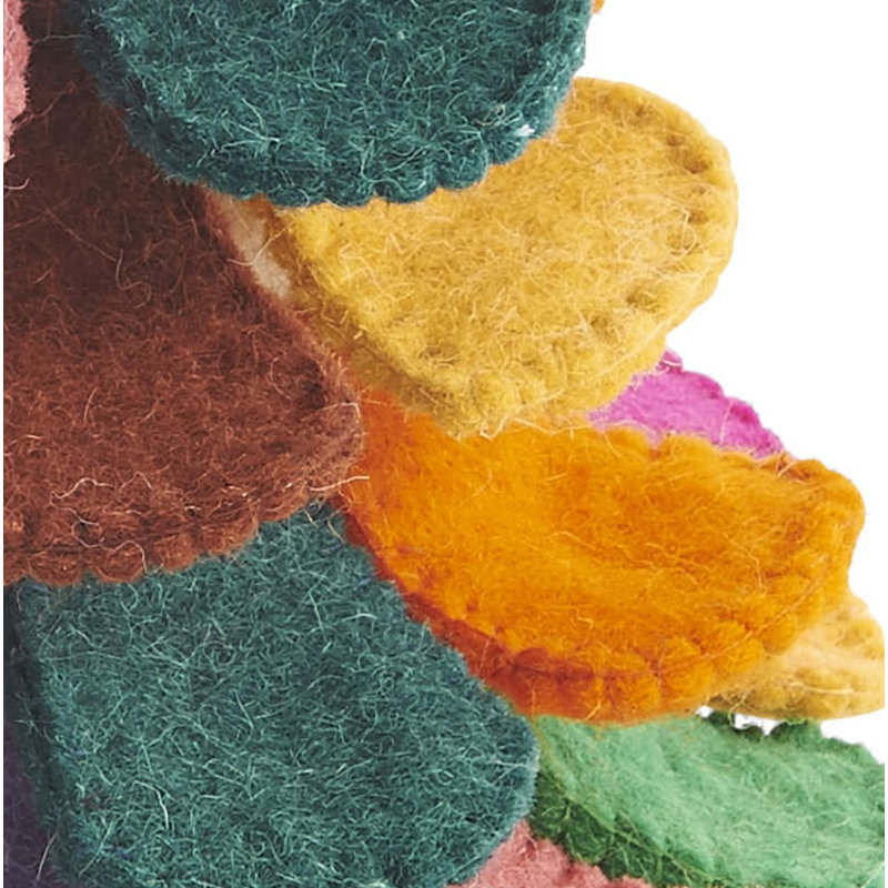 Handmade Multicolor Tabletop Christmas Tree in Hand Felted Wool