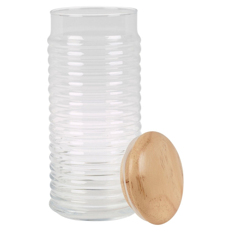 Glass Jar - Set of 2, 18cm H x 15cm W x 15cm D