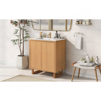 Ensemble de meuble-lavabo sophistiqué avec rangement abondant et design élégant