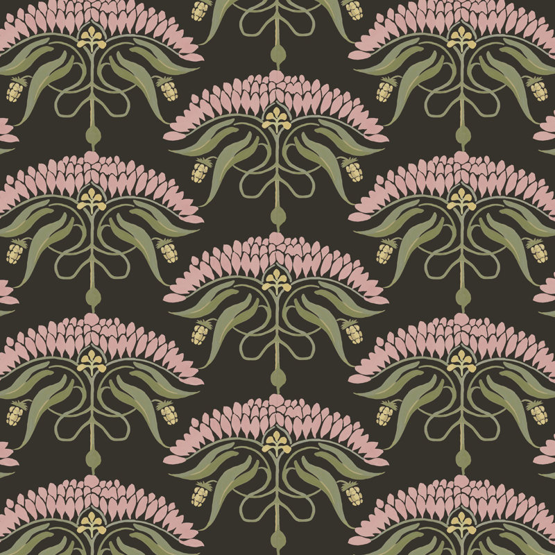 Fleur de Réve - Soot Floral Wallpaper