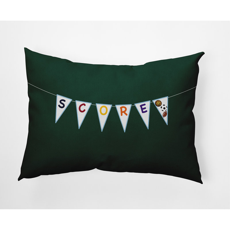 Outdoor Reversible Throw Pillow, Green