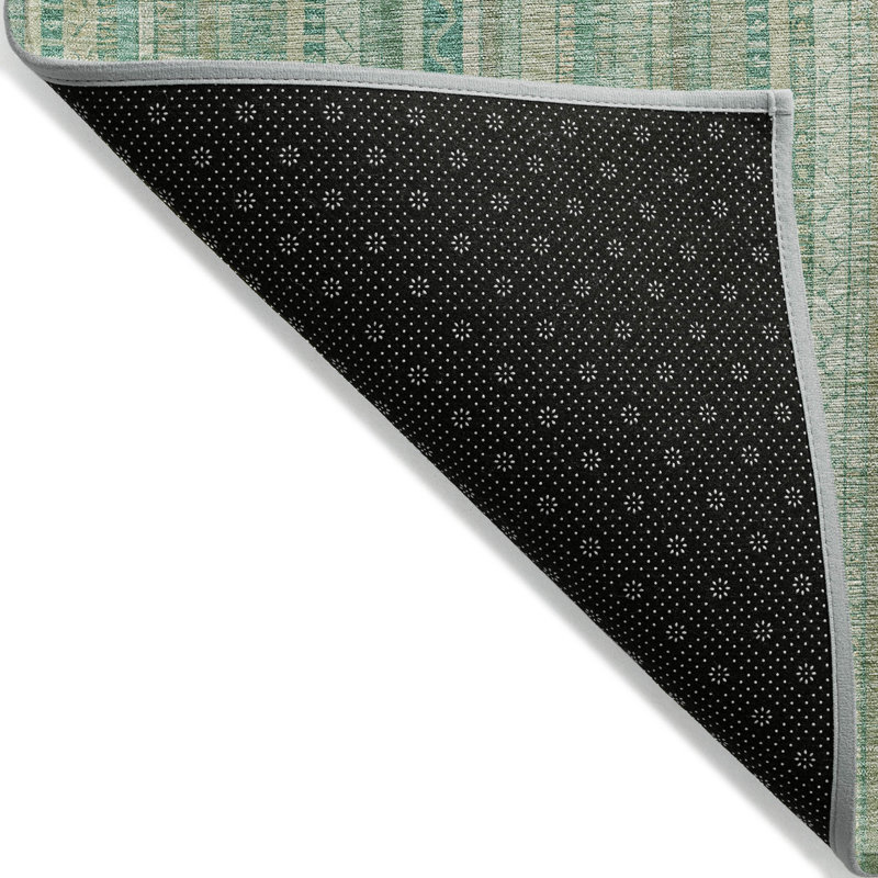 Machine Washable Indoor/Outdoor Claudian ACN1655 Aqua Rug, Rectangle 9' x 12'