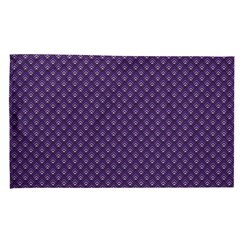 Serviette de thé à motif géométrique, Sergé de coton, Violet