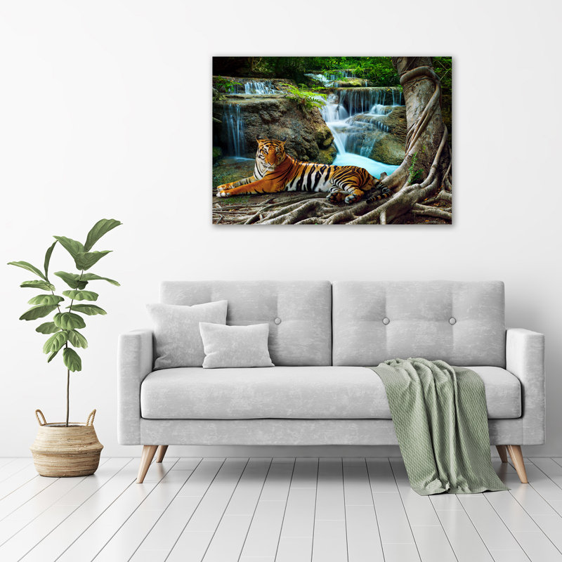 Tiger waterfall 1 Piece Wall Art on Canvas