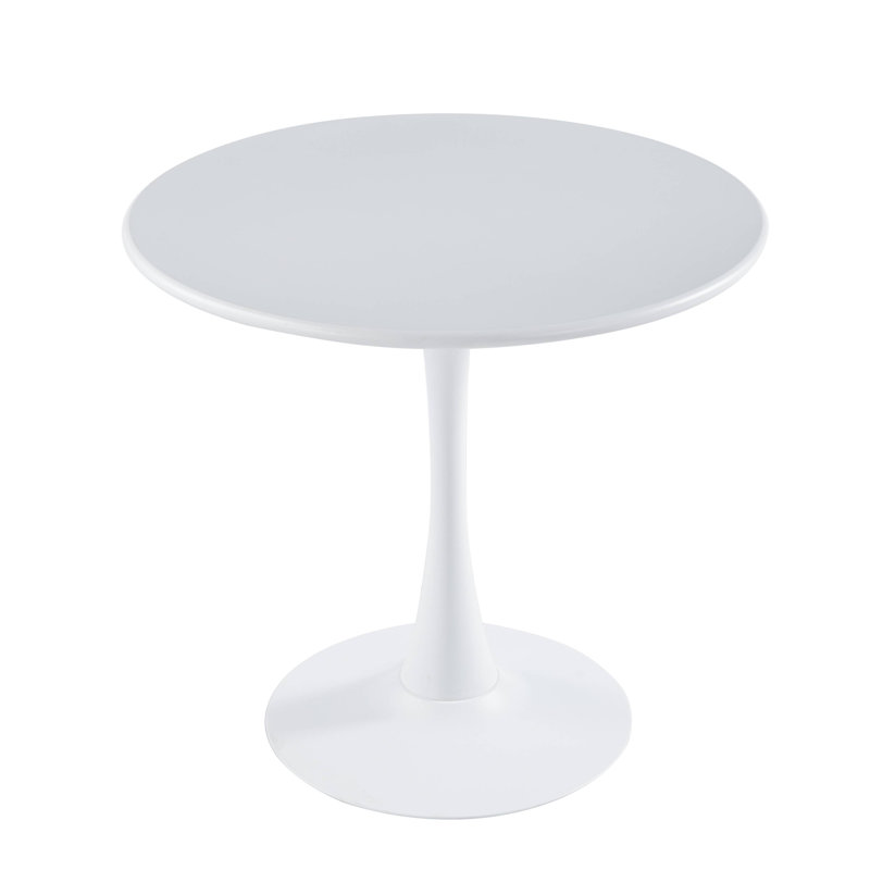 Table de salle à manger à piédestal Leisuremod Bello - 2 à 4 personnes, table d'extérieur intérieure en métal avec base tulipe