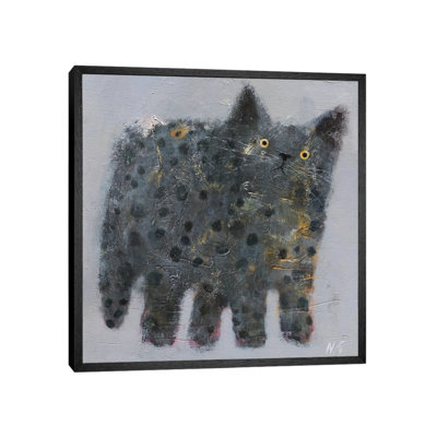 Grey Fluffy Cat 1 Piece Painting on Canvas