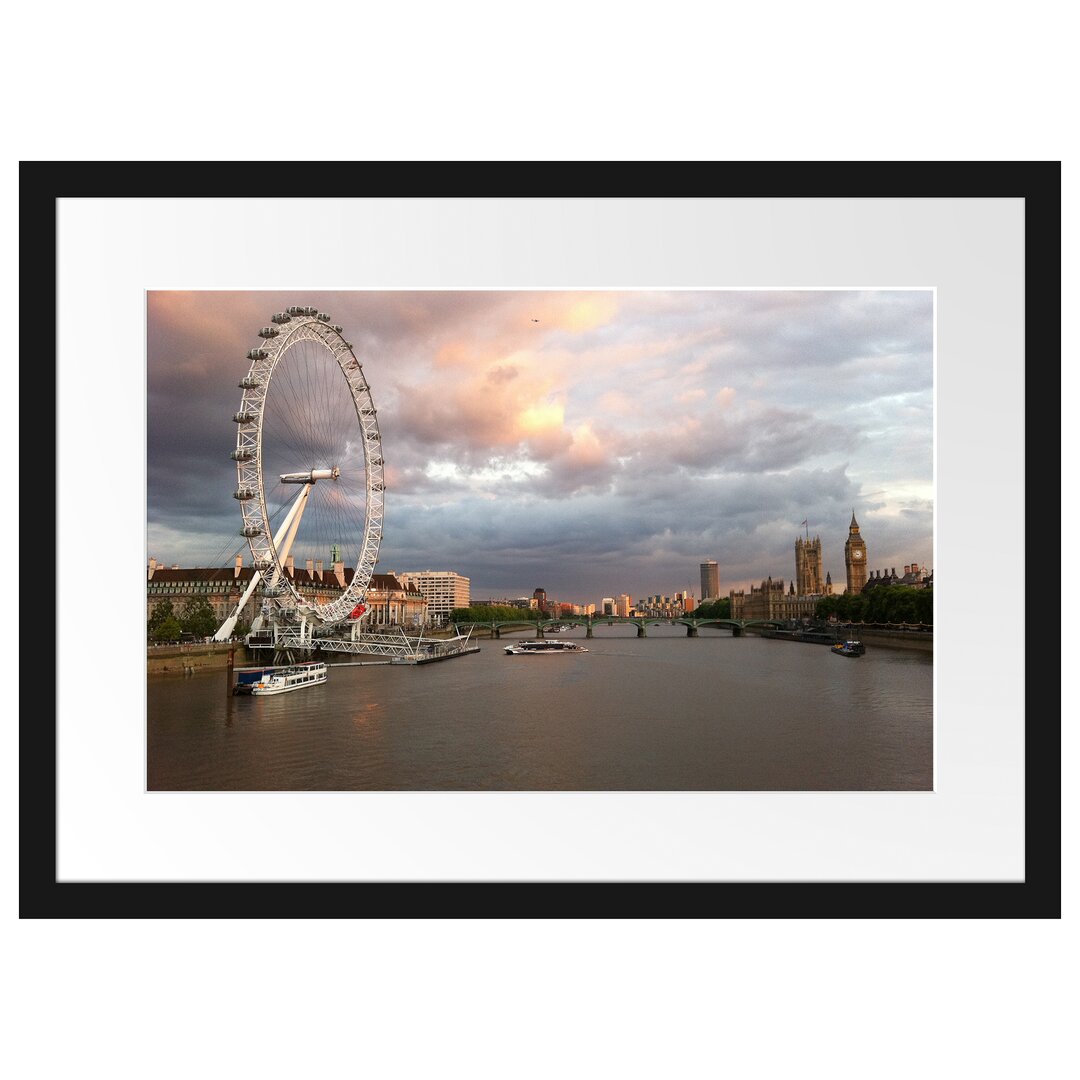 London Eye Riesenrad Gerahmter Fotodruck Poster