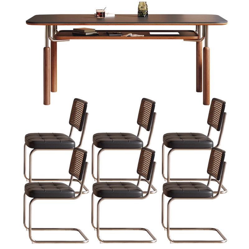 Ensemble de table Vintage Rock Slab Ash, H 29,52 po x L 70,86 po x l 35,43 po