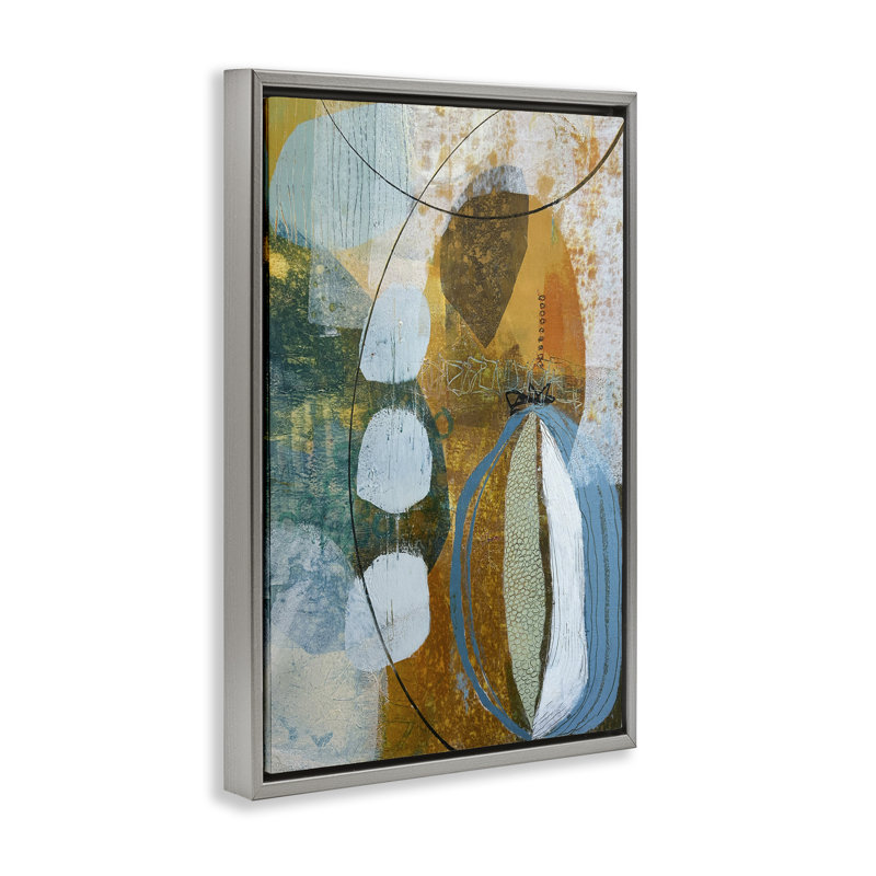 Toile flottante abstraite et expressive par Pamela K. Beer, Cadre flottant gris lustré, H 31 po x l 25 po