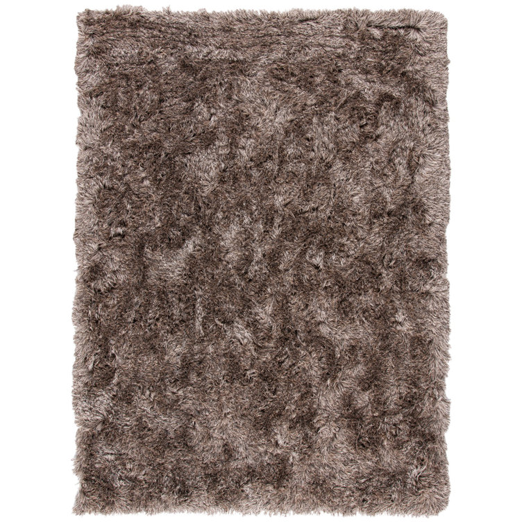 Tapis performance à poil long touffeté à la main de couleur unie Cimah