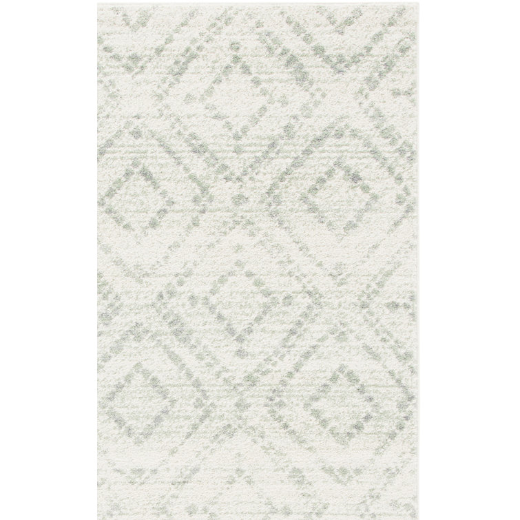 Almus Geometric Ivory/Green Area Rug