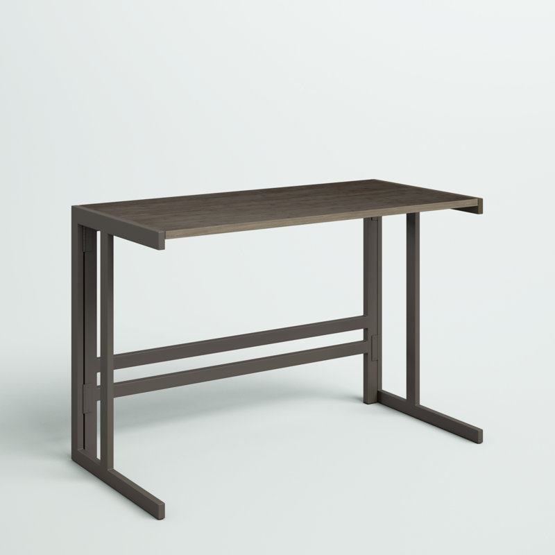 Montreal Metal Base Writing Desk, Antique/Espresso