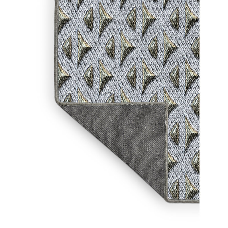 Tapis gris/zone noire à motifs, Rectangle 2 pi x 5 pi